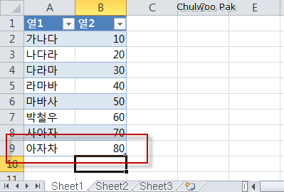 [Excel] 데이터 표로 동적 범위 활용하기