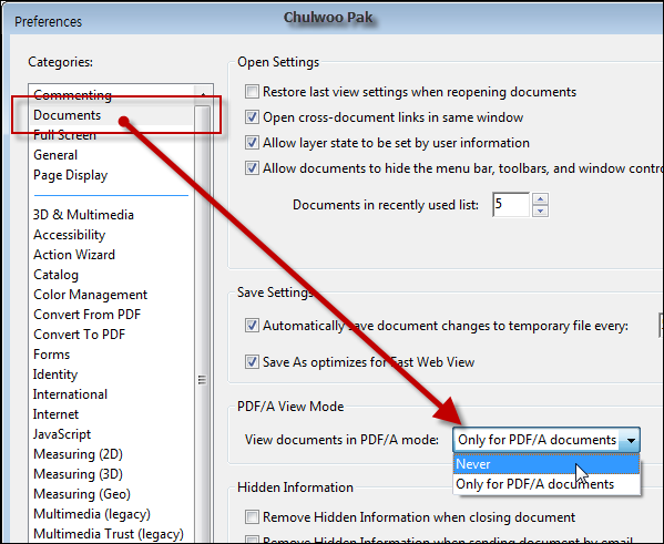 [Acrobat] Preferences